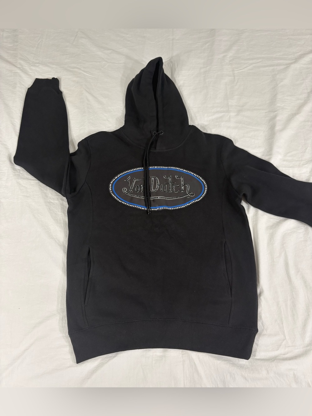 NWOT Von Dutch Adult Unisex Black Cotton Hoodie Size S